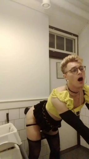 Hot Sissy Fag Whiteboi Jes public BBC Dildo