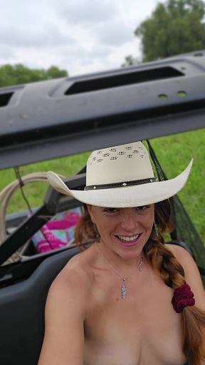 Driving Around My Farm Topless!