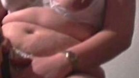 Masturbating my BBW girlfriend's fat pussy with two vibrators