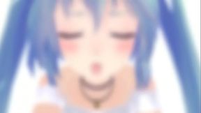 Hatsune Miku Gets Covered in Cumshots in Just 60 Seconds!