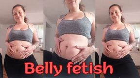 Playing with my sagging belly