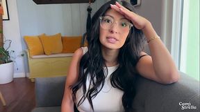 Cheating girlfriend Cami Strella takes on big cock in hot threesome