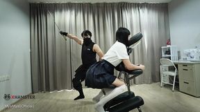 Nasty Asian Cutie Receives Intense Ninja Massage
