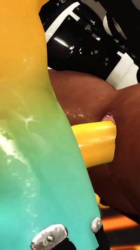 Fuck me hard. Sex with a sci-fi android in the lab