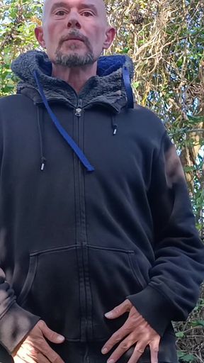 Outdoor Cruising Big Uncut Cock Woodland Onesie Wanking, Edging, Close up Moaning Creamy Cum