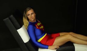 Superheroine Supergirl Is Defeated by Dark Supergirl