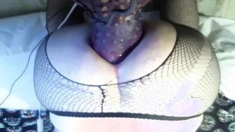 Twink Crossdresser Takes XL Bad Dragon Toy on Webcam