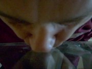 Jerking-off and licking my cum off a glass-table