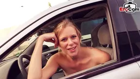 German Blonde Street Slut Gets Picked Up In A Hot Public Car Date