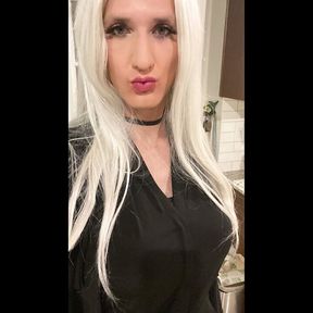 Platinum Blonde Crossdresser After Date