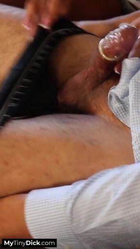 A Horny, Busty Blonde Gives His Pathetic, Tiny Dick a Blowjob