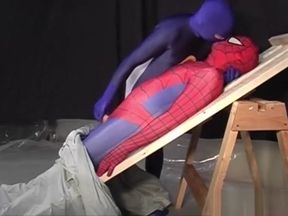 Spiderman is captured by a gay hero