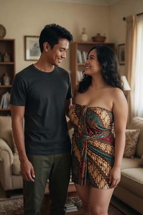 Professional couple gets a black and curvy Indonesian AI-generated