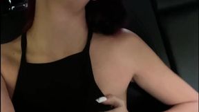 Sexy girl masturbates in my car after a party