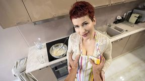 Step son pounds and shoots on MILF's big natural tits