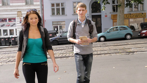 Good-looking chick couldn't say no to handsome guy with cash