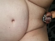 Fucking Machine at max speed while in Chastity