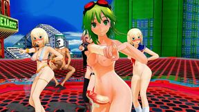 Futuristic Futanari Girl Leads Anime Dance Party With Support Group Bam