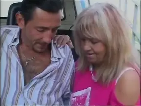 Crazy granny shows her love on the street