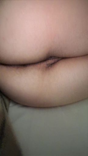 Trans boy shows off his round ass and cute blonde-haired pussy