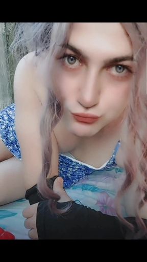 A Boy in a Girl Dress Red Extra Mini Dress Big White Ass Big Butt Sissy Booty Shemale Cute Trans