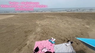 Petite French libertine gets fucked at the naturist beach destroyed by a big cock