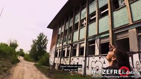 Steamy Outdoor Encounter with a Sultry Brunette in an Abandoned Location - Featuring Lullu Gun