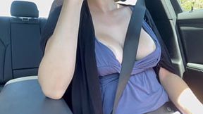 Milf Italian Beauty Artemisia's Massive Melons Jiggle in Car Boot Ride Tits Out