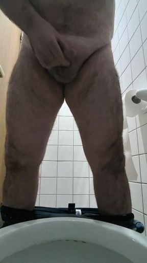 Masturbation in a public bathroom