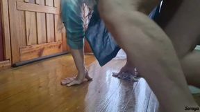 I Installed a Camera to See My Stepmother Cleaning the Floor of the House, She Noticed the Camera and Went Without Panties