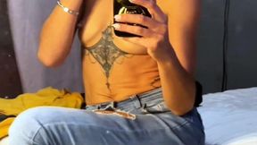 Topless Smoke & Tits – Ripped Jeans Smoke Show