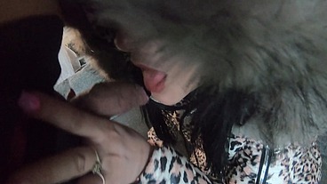 MilfyCalla face fucking and Cumming over my Glossy Puffer Jacket linner