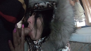 MilfyCalla face fucking and Cumming over my Glossy Puffer Jacket linner