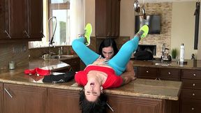 Unbridled Lust! Teen Pussy Devoured by Step Mom on Kitchen Counter