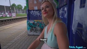 Public Agent - Horny Lily Joy Rides Erik Everhard's Cock With Her Pierced Pussy In Public For Money