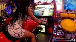 Big ass Thai teen GF fucked from behind doggy after a blowjob