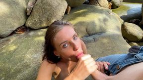 Caught the fleeing stepmom on the shore and fucked her