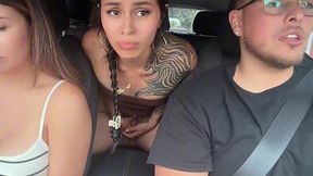 Latina stepdaughter had sex with a guy in the backseat