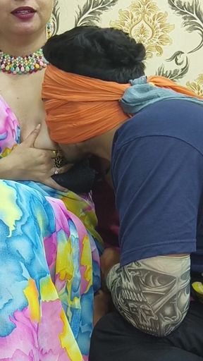 Indian Desi Step Mom Big Boobed Help stepson to Quit Smoking and give him sex pleasure in Hindi   Clip 1