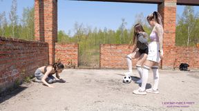 ALISA and NICOLE - Would you like to play football with us?