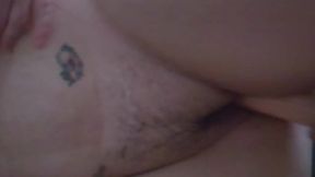 Hairy chick takes a good blowjob in POV