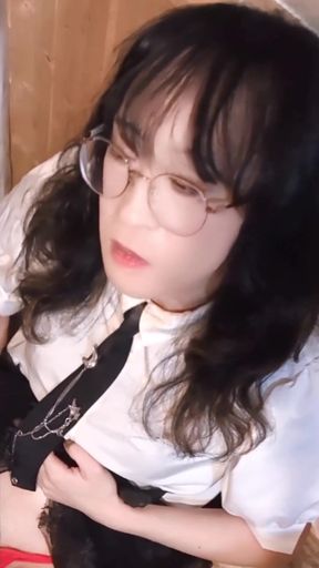 Masturbation and Ejaculation in Red Panties