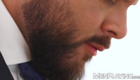 DILF hunk Sir Peter reveals his huge dick for Jake Mathews ass and mouth