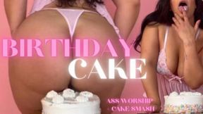 BIRTHDAY CAKE: Ass Worship + Cake Smash