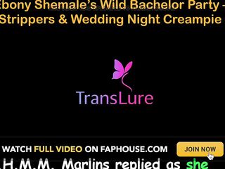 English Audio Sex Story - Tall Black T-girl’s Wild Bachelor Party - Biggest Penis Strippers & Wedding Night Creampie - two