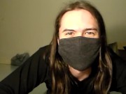 Cute femboy masterbates in dorm with big dildo