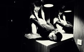 Fucking in Table Stefhany TS. Black and White Filter