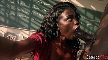 The biology teacher lured the principal into her office and eagerly sucked his cock, taking all his cum[AI]