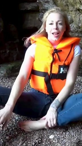 Lifejacket and Jeans on the Beach