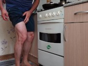 desperate pee in the kitchen